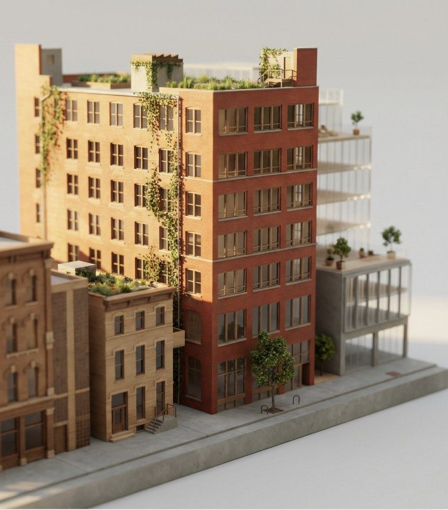 Model of the Superior Studios headquarters building in River North, Chicago